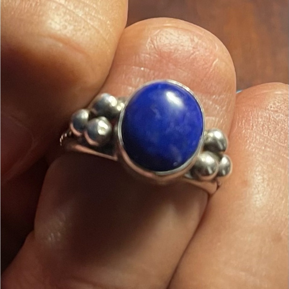 Silver and Blue Stone Ring